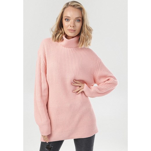 Różowy sweter damski Born2be Odzież Damska HB różowy CPNH Różowy sweter damski Born2be Odzież Damska HB różowy CPNH