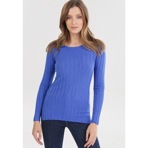 Sweter damski Born2be bez wzorów casualowy Odzież Damska FI niebieski XZVE Sweter damski Born2be bez wzorów casualowy Odzież Damska FI niebieski XZVE