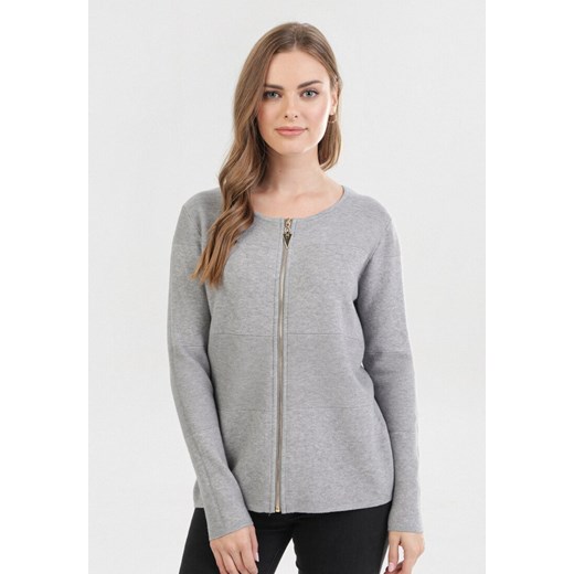 Sweter damski Born2be casual szary z okrągłym dekoltem Odzież Damska OI szary IYGL Sweter damski Born2be casual szary z okrągłym dekoltem Odzież Damska OI szary IYGL