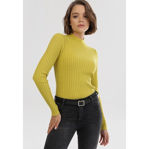 Sweter damski Born2be Odzież Damska RI zielony JZBY Sweter damski Born2be Odzież Damska RI zielony JZBY