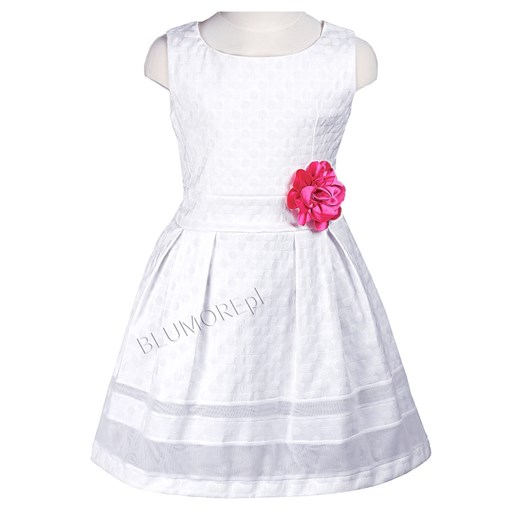 Piękna prosta biała sukienka dla dziewczynki 74 - 152 Tola blumore-pl bialy Broszki