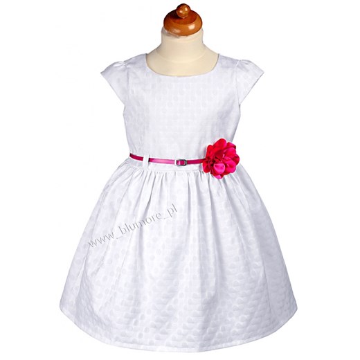 Wyjątkowa biała sukienka drobne groszki 74 - 152 Aristella blumore-pl bialy bawełniane