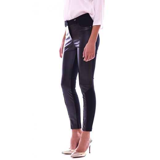 SKINNY PANTS WITH FAUX LEATHER INSERTS Luckylu 46 IT showroom.pl