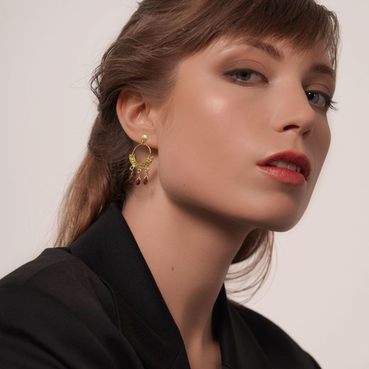 Garnet Etno Earrings Dinari Jewels ONESIZE showroom.pl