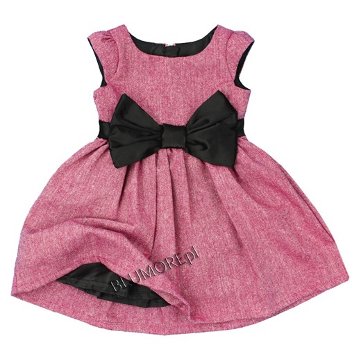 Sukienka z piękną kokardą 74 - 140 Ksenia blumore-pl rozowy bawełniane