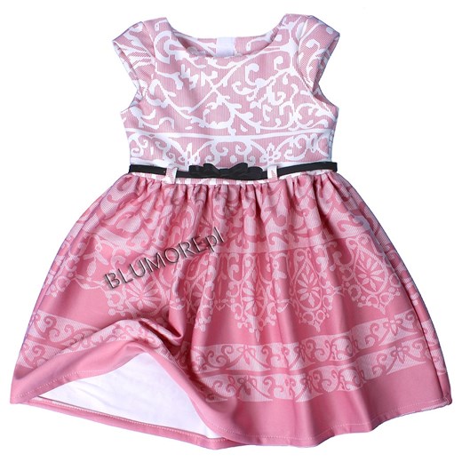 Śliczna wzorzysta sukienka dla dziewczynki 74 - 140 Lucynka blumore-pl rozowy abstrakcyjne wzory