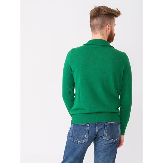 Emerald sweater with half zip Beaucoup M showroom.pl