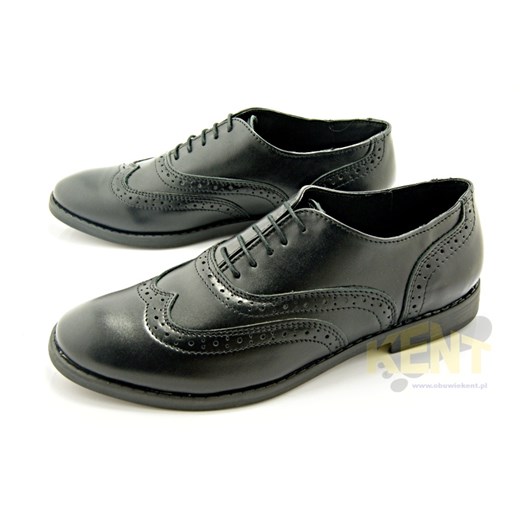 KENT 065N CZARNE - Klasyka, buty klasyczne w pięknym wydaniu, skóra sklep-obuwniczy-kent szary Spodnie wizytowe męskie