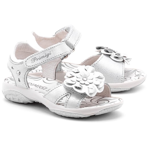 Itaca - Perłowe Skórzane Sandały Dziecięce - 16300 00 mivo bialy buty na lato