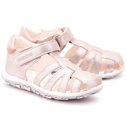 Baby Bubble - Różowe Skórzane Sandały Dziecięce - B42E6E 000BS C8011 mivo-kids bezowy Buty