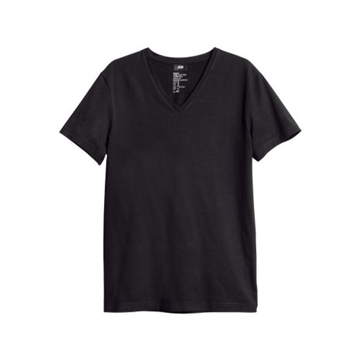 Elastyczny T-shirt  h-m czarny dżersej