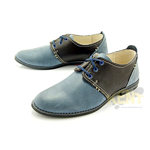 KENT 209 GRANAT-CIEMNY BRĄZ - Męskie wygodne buty ze skóry z obcasem sklep-obuwniczy-kent szary ciemny