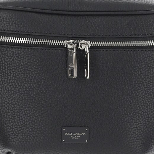 Belt bag in calfskin with rubberized branded plate Dolce & Gabbana ONESIZE okazyjna cena showroom.pl