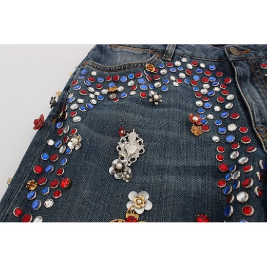 Crystal Roses Heart Embellished Jeans Dolce & Gabbana 44 IT promocyjna cena showroom.pl