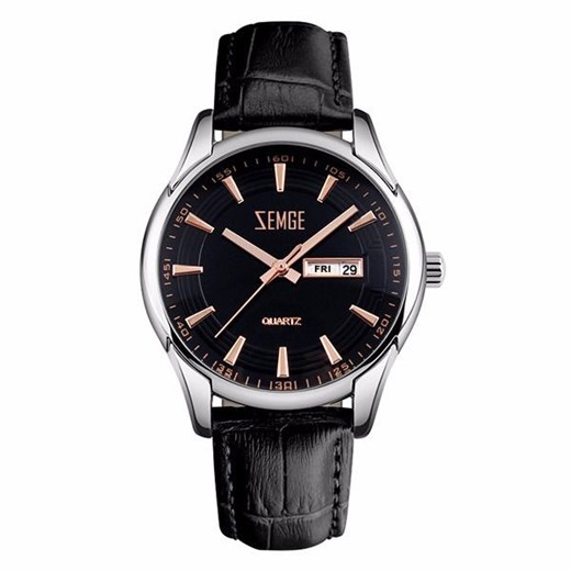 Klasyczny męski zegarek z czarną tarczą ZEMGE | WALLSTREET – ZC0901M Zemge  wyprzedaż Super-store