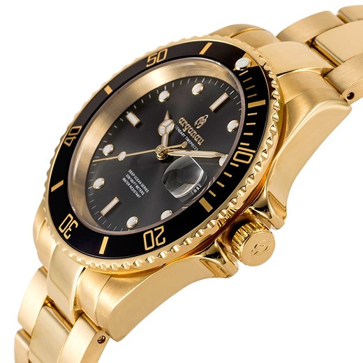 Oryginalny złoty zegarek męski stalowy diver Argonau Argonau  promocyjna cena Super-store
