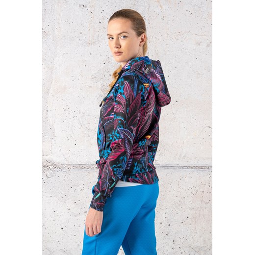 Kurtka damska Nessi Sportswear z kapturem w abstrakcyjne wzory krótka 