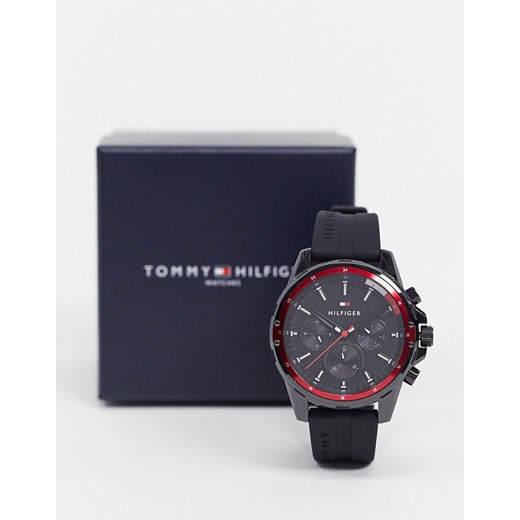 Tommy Hilfiger – Czarny zegarek na silikonowym pasku 1791793 Tommy Hilfiger No Size Asos Poland