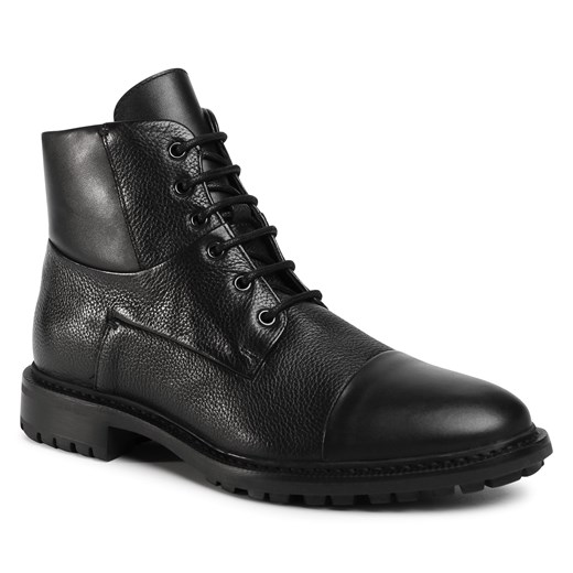 Buty zimowe męskie Geox casual czarne sznurowane 