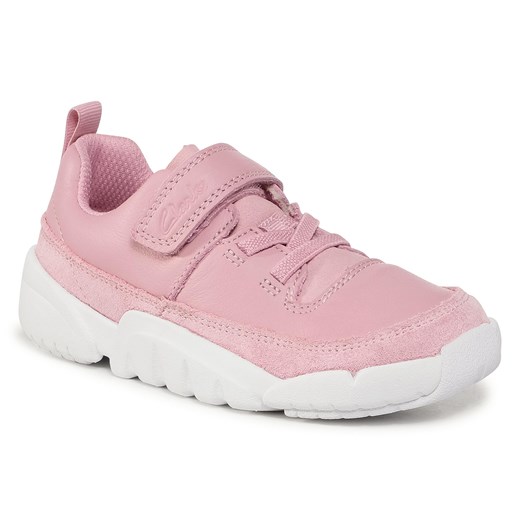 Buty sportowe dziecięce Clarks różowe na wiosnę na rzepy 