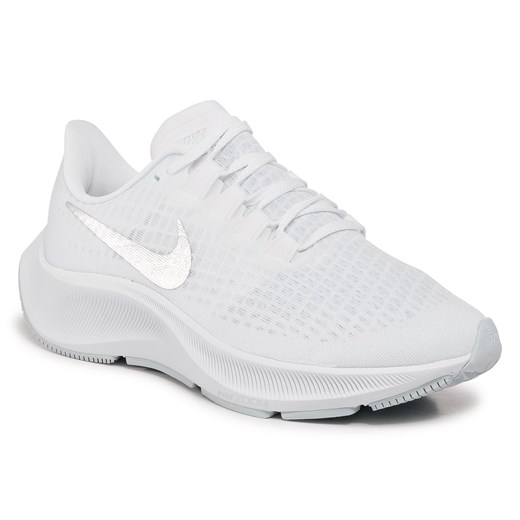 Buty sportowe damskie Nike zoom białe na wiosnę sznurowane bez wzorów 