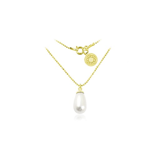 Srebrny naszyjnik z perłą Swarovski® owal - 24k złocenie PLDC100 Lian Art Lian Art