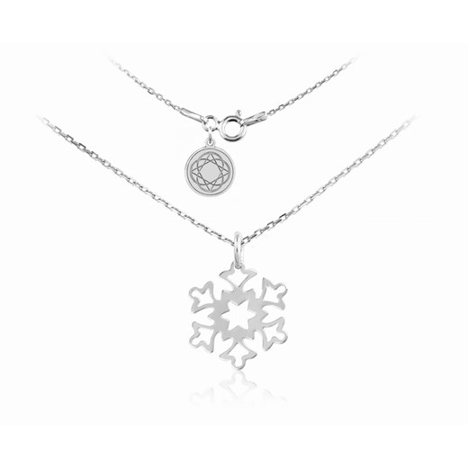 Srebrny naszyjnik  - Śnieżynka - rodowany - FD30 Lian Art Lian Art