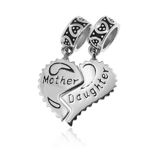 Srebrny Charms Beads - Łamane serce - dla Mamy i Córki Lian Art Lian Art