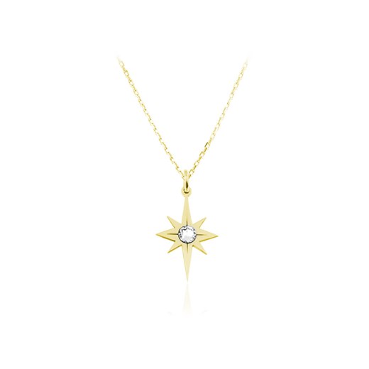 Srebrny naszyjnik Stella z gwiazdą i kryształem Swarovski® - Fd30 24k złocenie Lian Art Lian Art