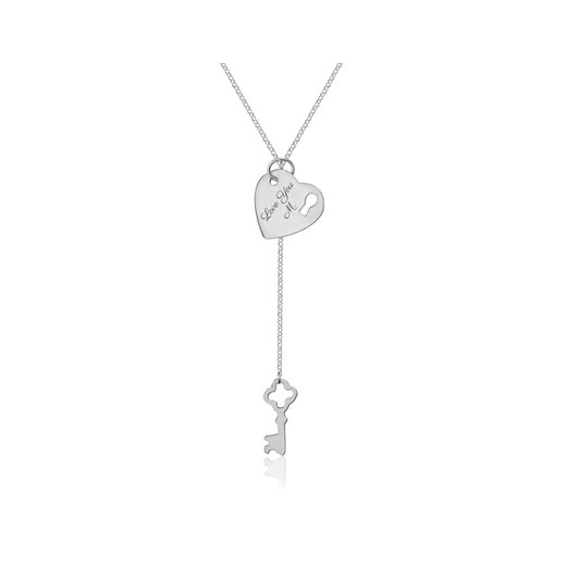 Srebrny naszyjnik serce i klucz - rodowany 2MR Lian Art Lian Art