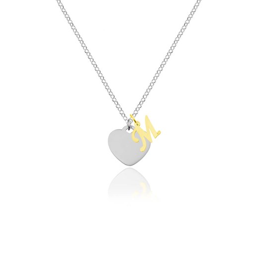 Naszyjnik srebrne serce z literką - Literki do wyboru - grawer - 24k złocenie Lian Art Lian Art