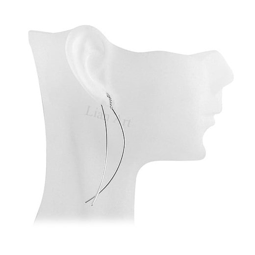 Srebrne kolczyki przeciągane przez ucho - rodowane Lian Art Lian Art