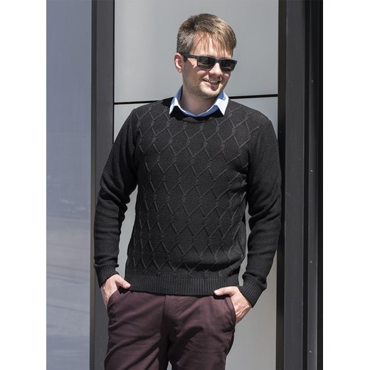Sweter męski pod szyję - Adam - czarny - L ze sklepu Swetry Lasota w kategorii Swetry męskie - zdjęcie 95881988