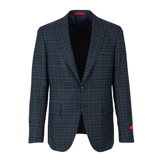 Checkered straight jacket Isaia 56 IT showroom.pl
