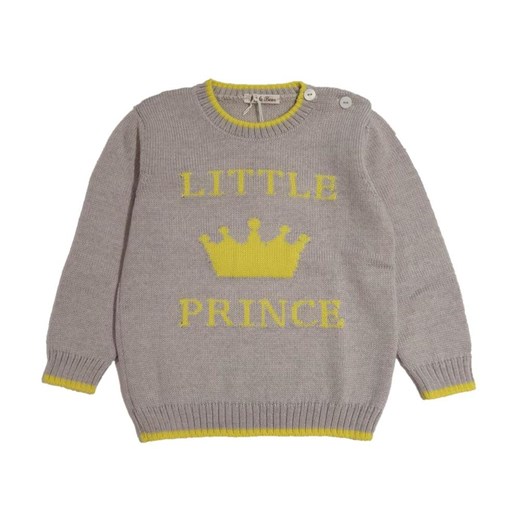 CREW NECK SWEATER WITH EMBROIDERY ON THE CHEST Little Bear 6y showroom.pl