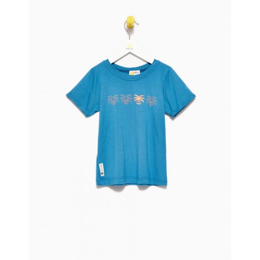 T-shirt chłopięce BANANA KIDS z krótkim rękawem niebieski w nadruki 