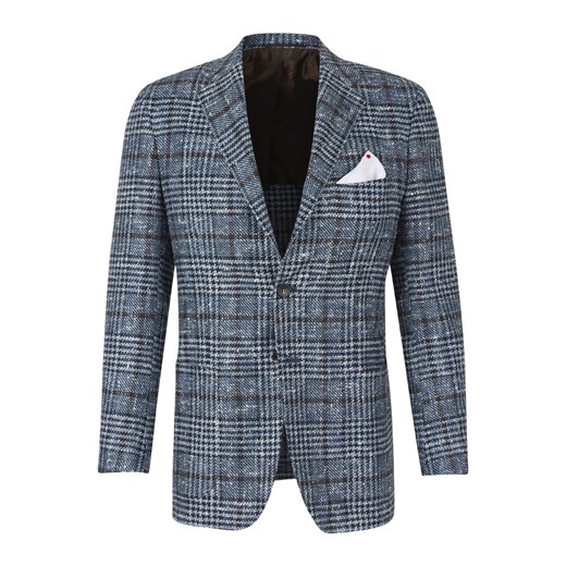 Cashmere and silk checkered jacket Kiton 50 IT showroom.pl
