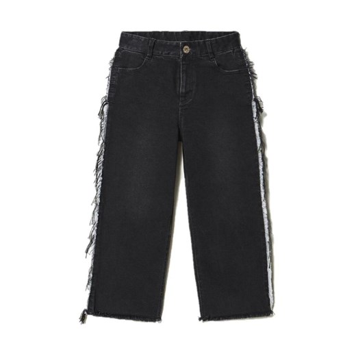 REGULAR JEANS WITH SIDE BAND WITH FRINGES Twinset 16y showroom.pl