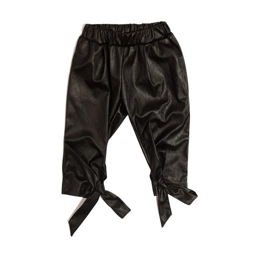 FAUX LEATHER TROUSERS WITH RIBBONS AT THE ANKLES Piccola Ludo 6y showroom.pl