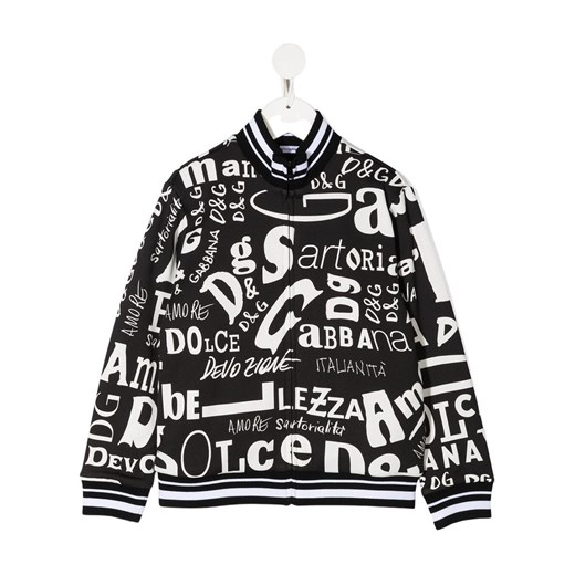 Full zip sweatshirt with lettering Dolce & Gabbana 4y showroom.pl