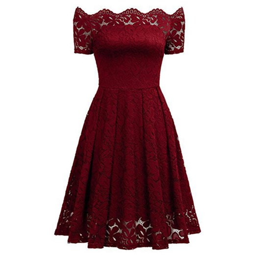 Sukienka Sandbella czerwona z krótkimi rękawami 