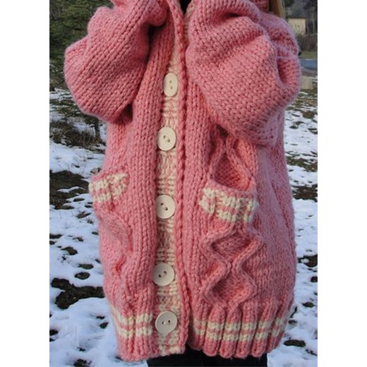 Sweter damski Sandbella z dekoltem w serek zimowy 