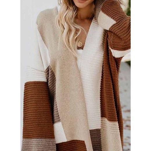 Długi rękaw rozpinany wzór geometryczny rękawy casual na co dzień do pracy Page sweter (S) Sweter S promocyjna cena sandbella