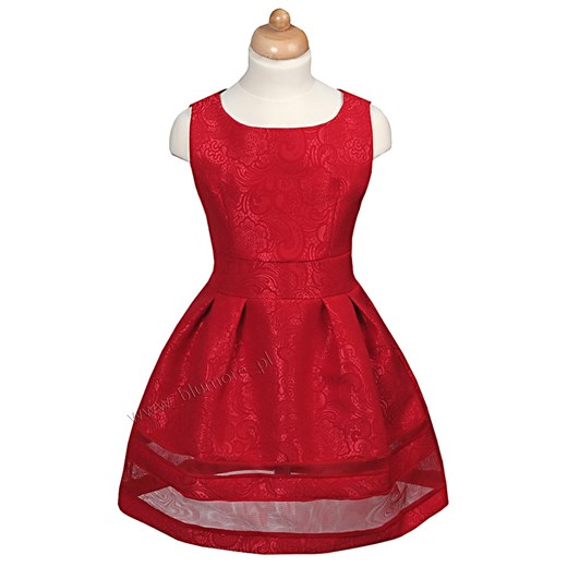 Śliczna prosta czerwona sukienka 110 - 152 Lawinia blumore-pl czerwony duży