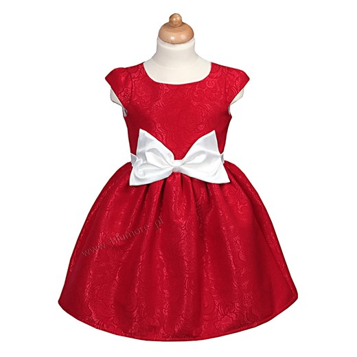 Piękna czerwona sukienka z kokardą 74 - 152 Elodi blumore-pl czerwony bawełniane