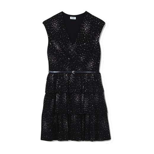 Sukienka czarna Liu Jo w serek elegancka mini bez rękawów 