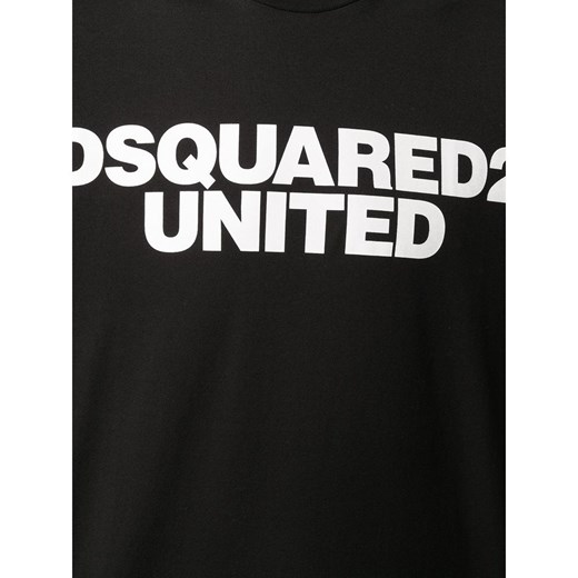 T-shirt męski czarny Dsquared2 z krótkim rękawem młodzieżowy 