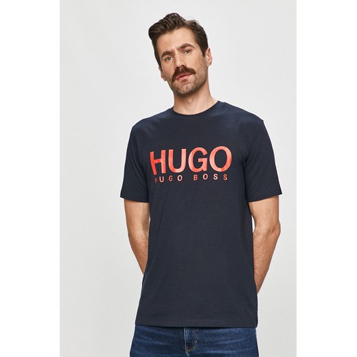 T-shirt męski Hugo Boss granatowy wiosenny bawełniany 