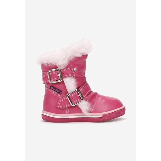 Buty zimowe dziecięce Multu różowe z klamrą 