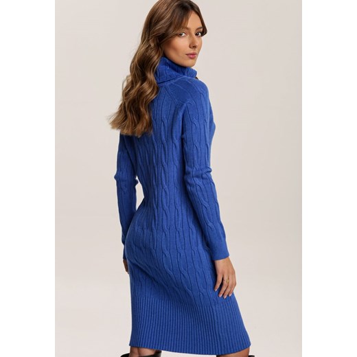 Niebieska Sukienka Dzianinowa Blackbloom Renee L/XL okazja Renee odzież